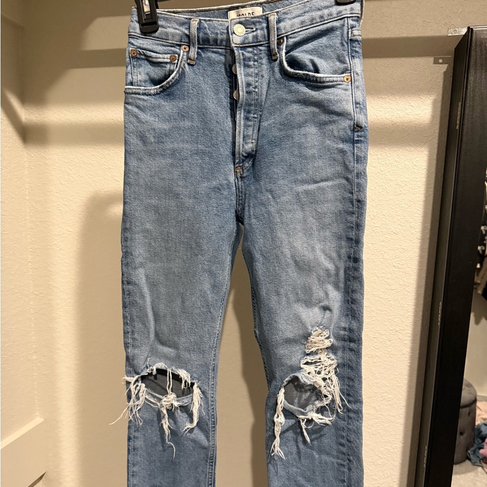 Agolde Light Blue High-Rise Skinny Jeans